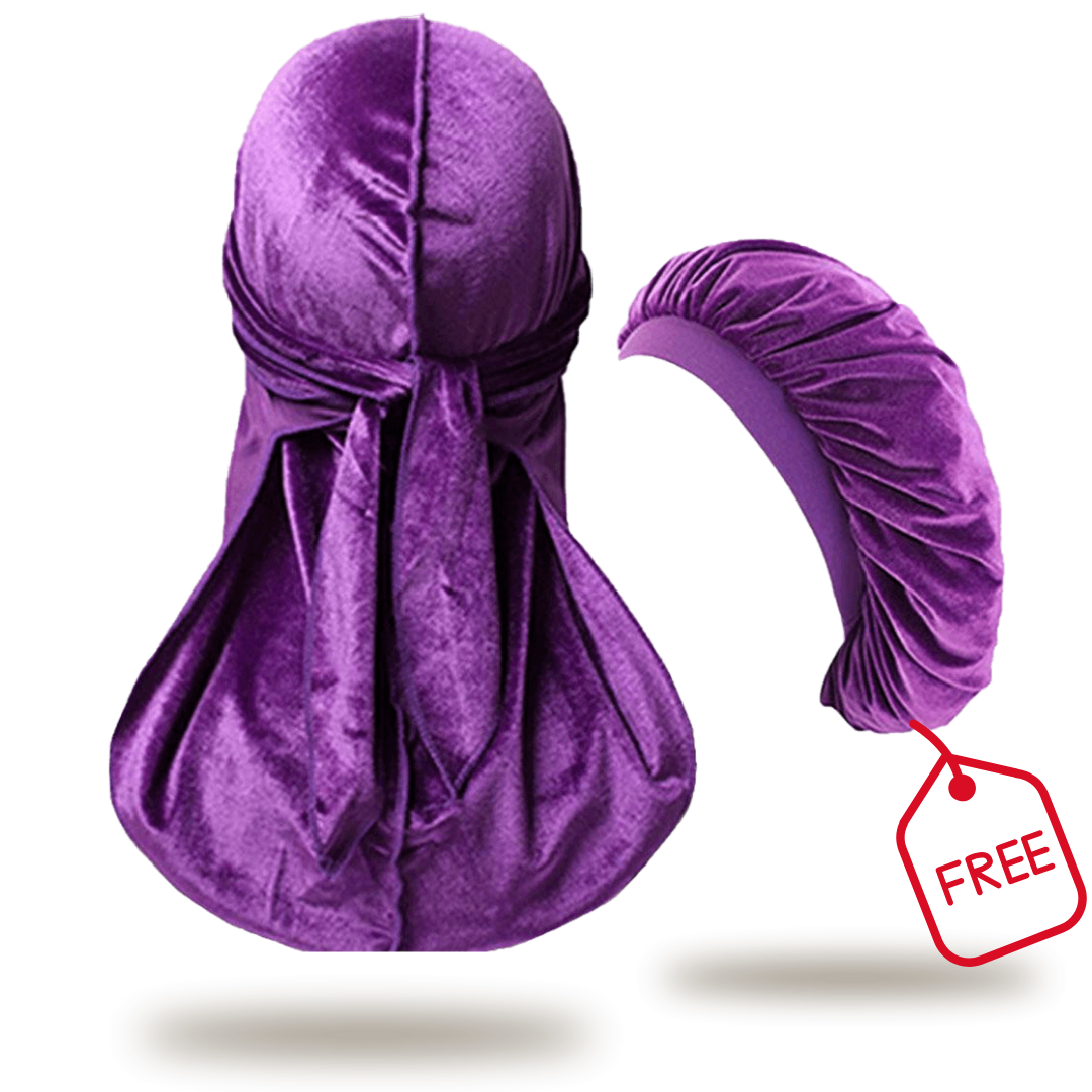 Durag En Velours + Bonnet Offert Violet Durag En Velours + Bonnet Offert Violet