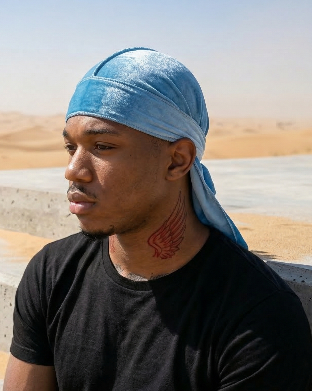 Durag En Velours Bleu Ciel