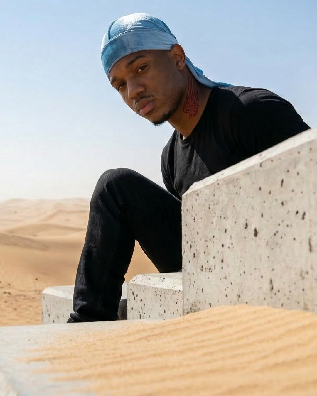 Durag En Velours Bleu Ciel