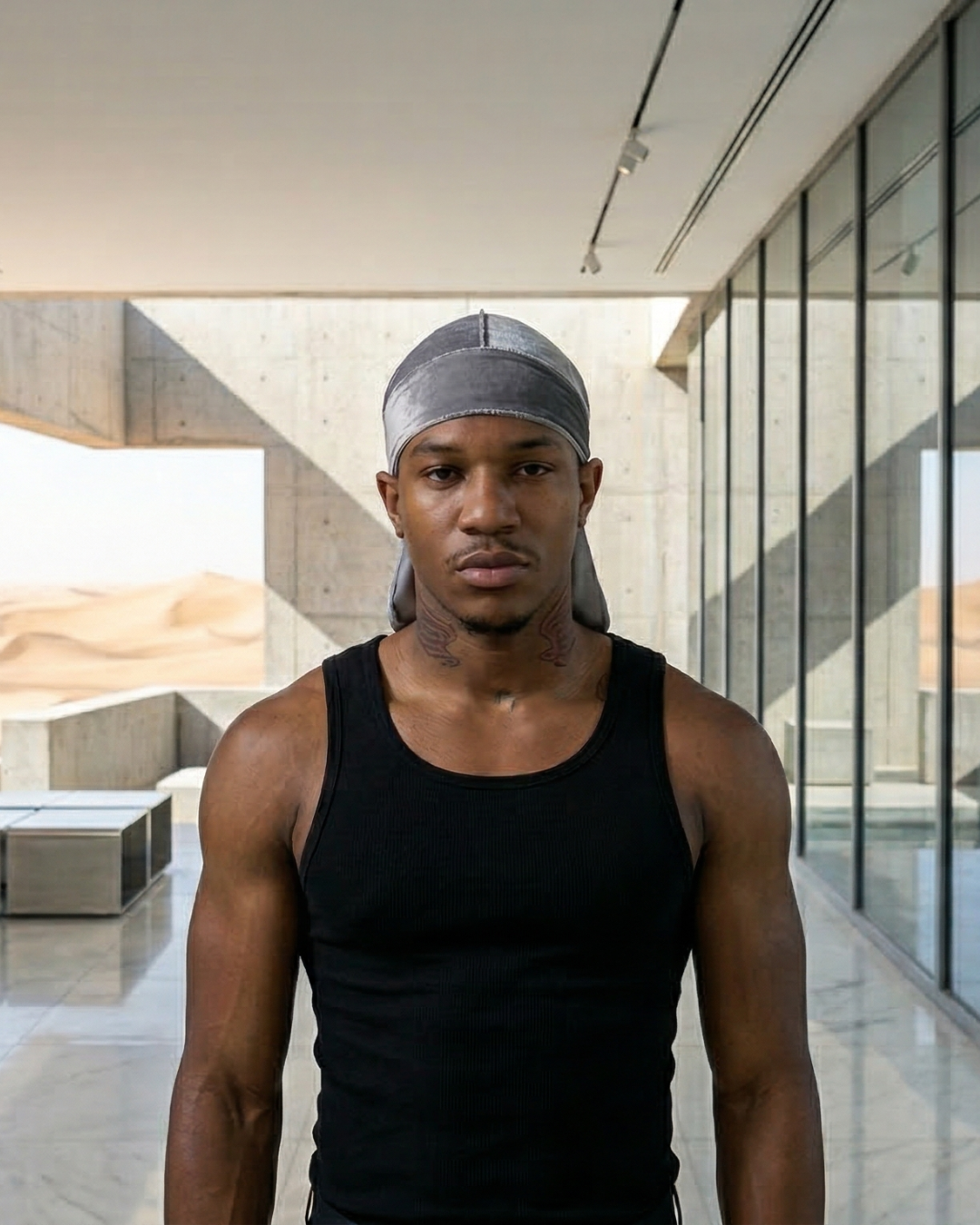 Durag En Velours Gris