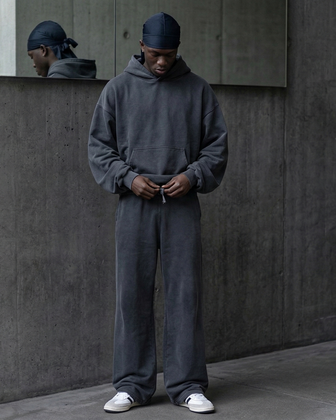 Durag en Satin Bleu Marine