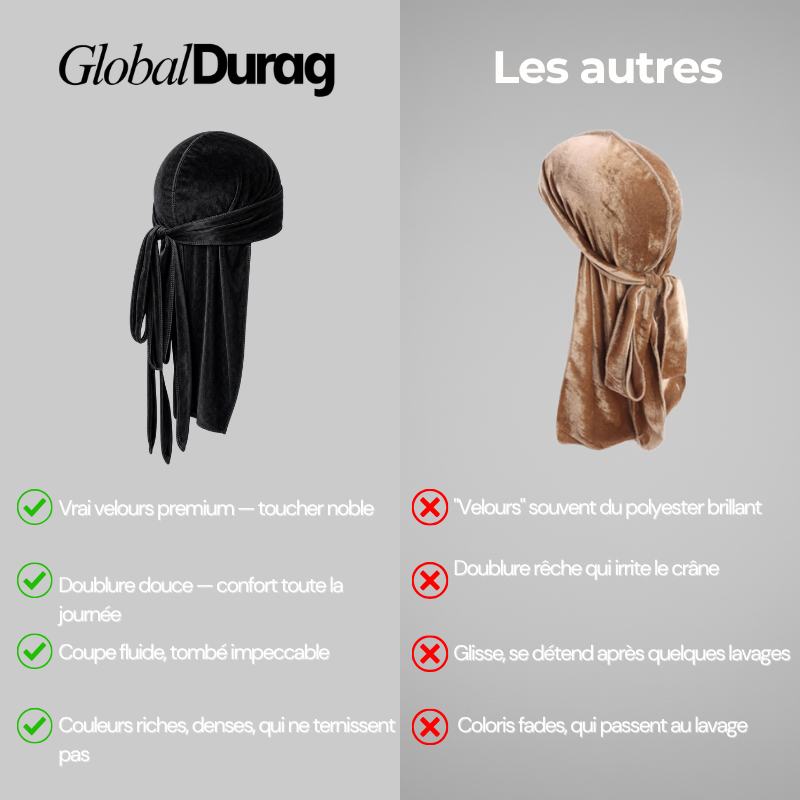 Durag aus schwarzem Samt