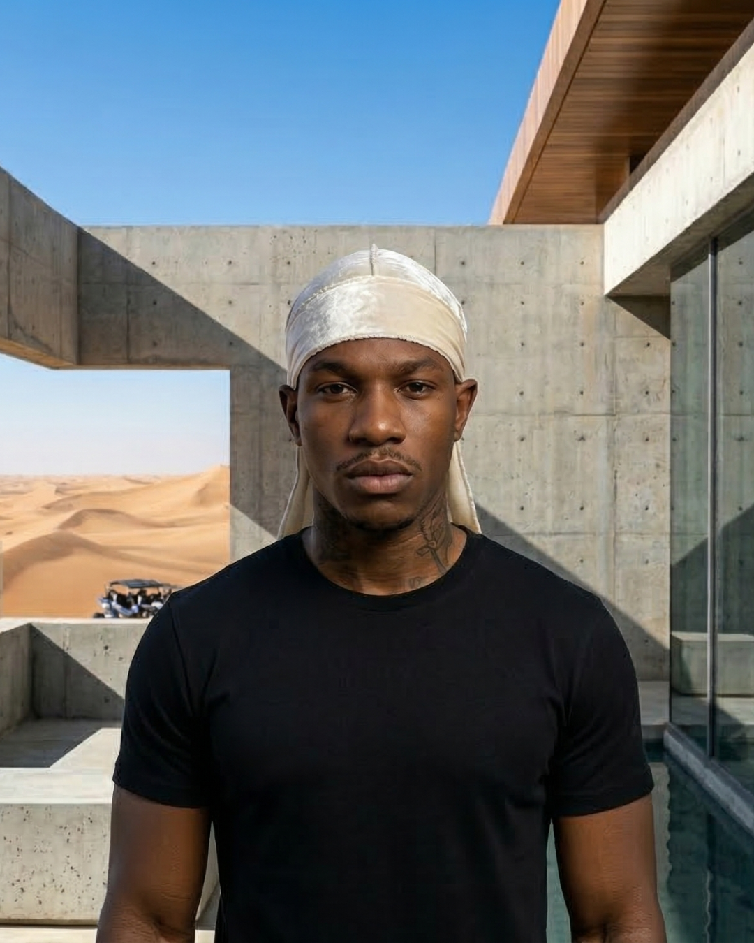 Durag En Velours Blanc Cassé