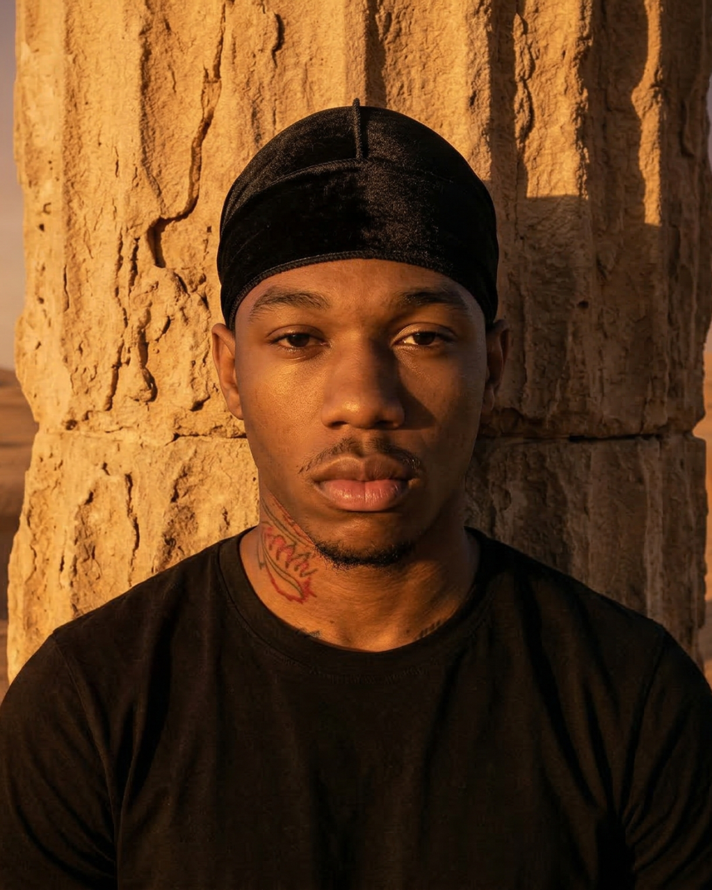 Durag aus schwarzem Samt