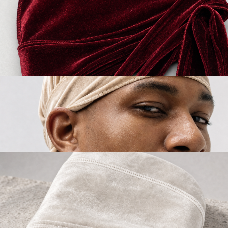 Durag aus schwarzem Samt