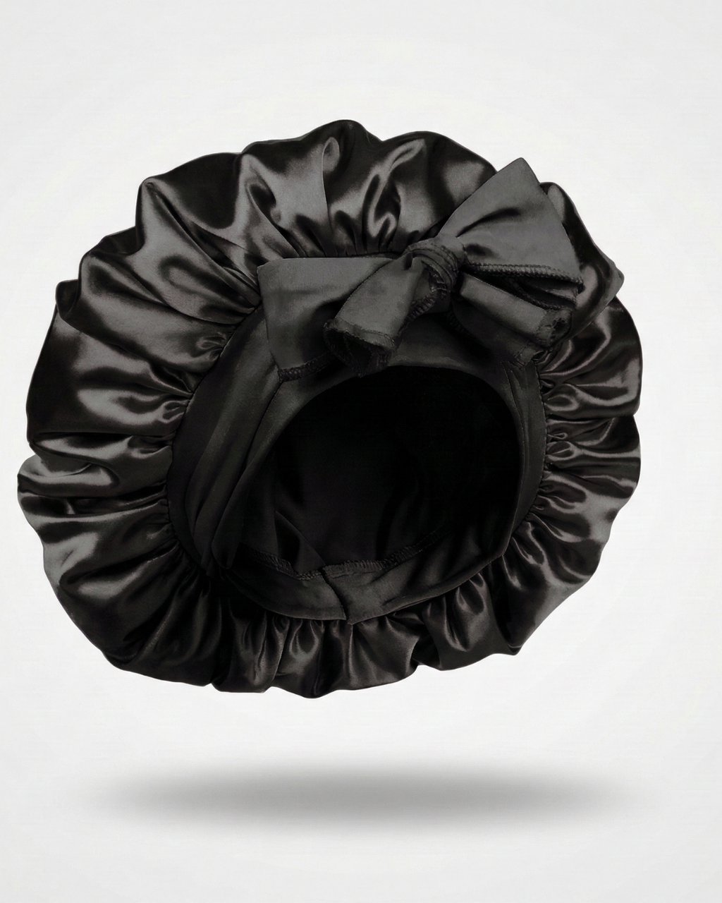 Bonnet en Satin Ajustable Noir