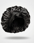 Bonnet en Satin Ajustable Noir