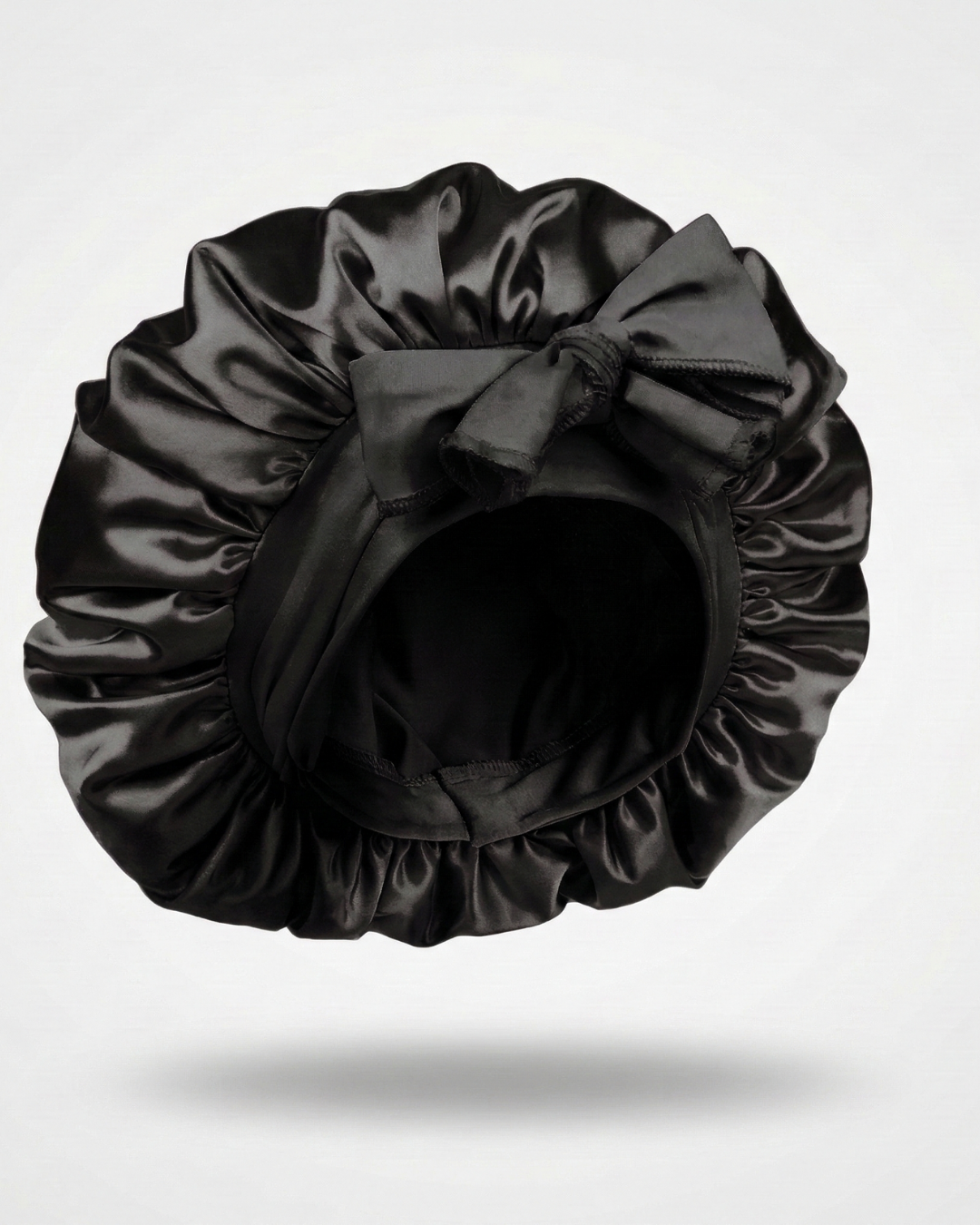 Bonnet en Satin Ajustable Noir