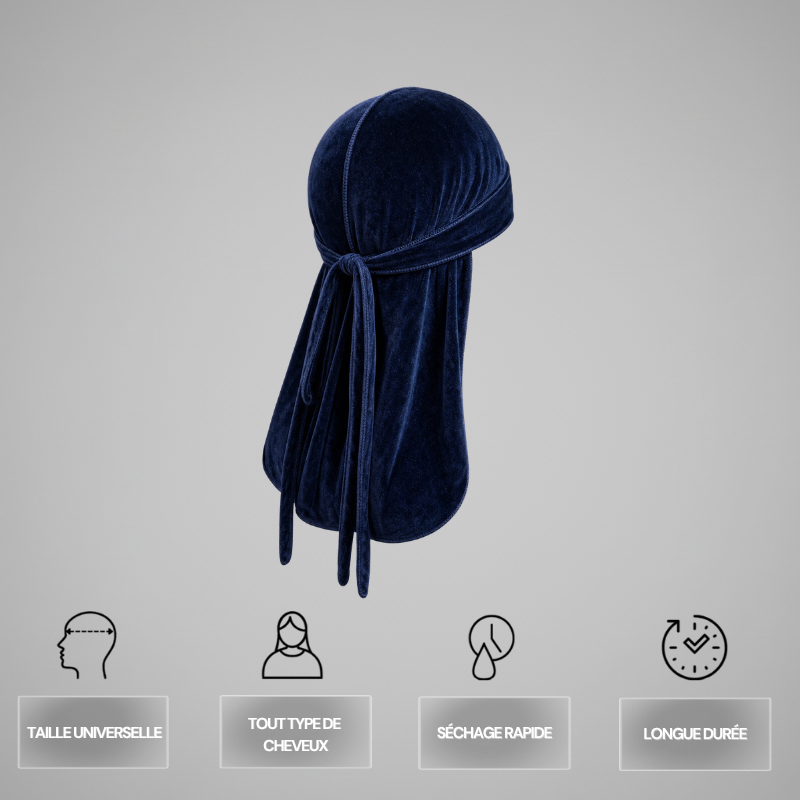 Durag aus schwarzem Samt