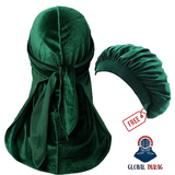 Green Velvet Durag + Free Hat | Global Durag